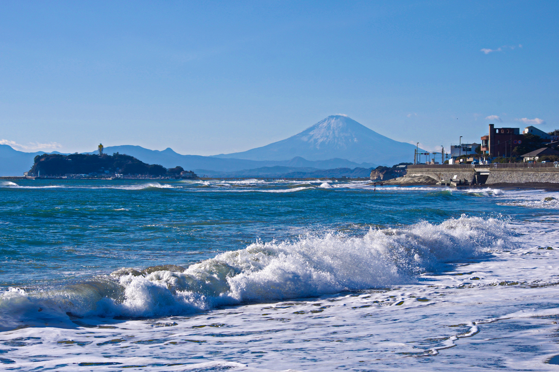 日本の風景 富士山と江の島 壁紙19x1280 壁紙館