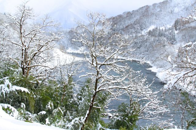 雪景色 千曲川