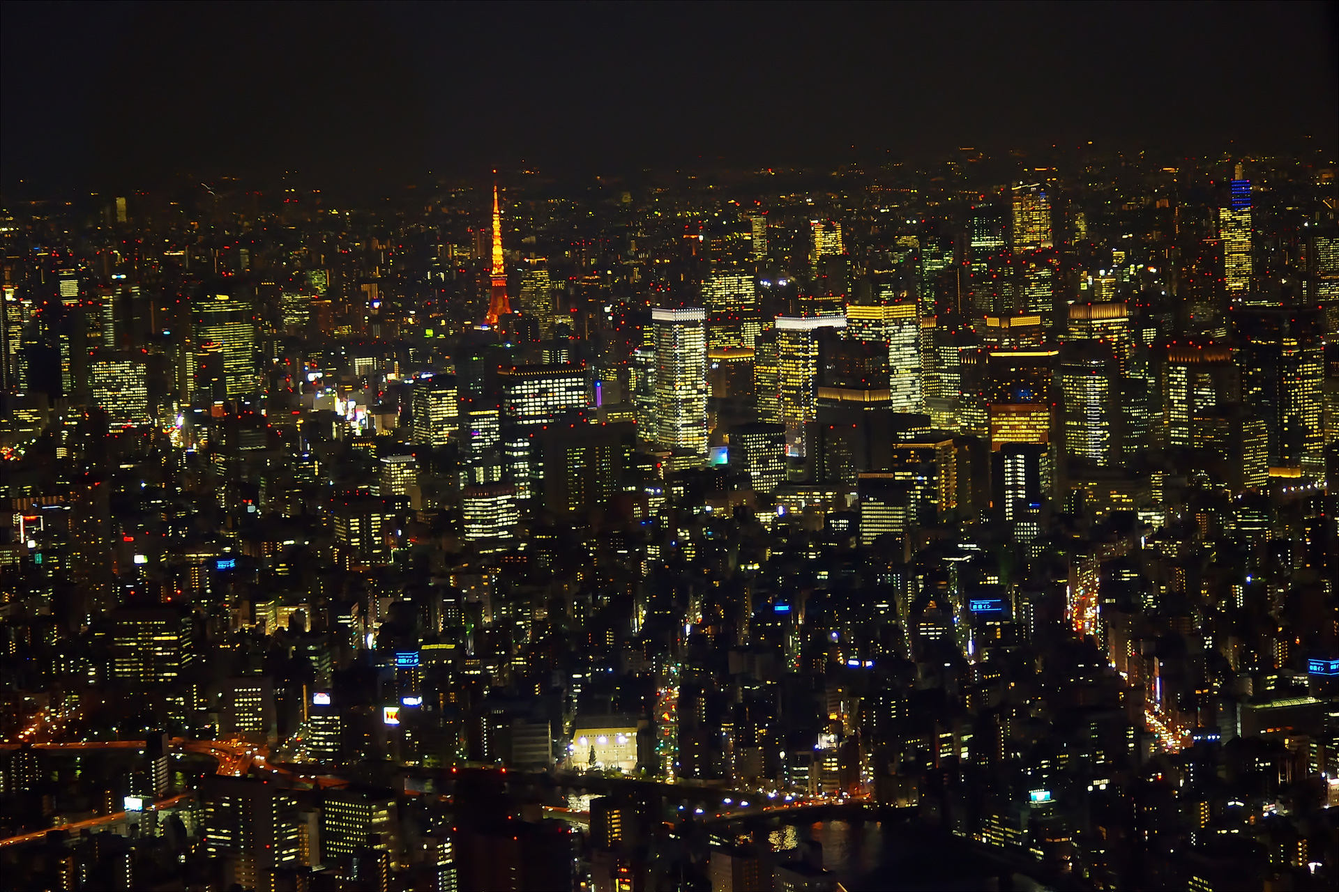 夜景 花火 イルミ スカイツリーからの夜景 壁紙19x1280 壁紙館