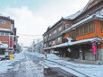 岩井温泉-雪の町並み