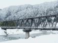 冬の足羽川第一鉄橋