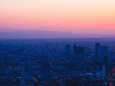 都心から夕景富士