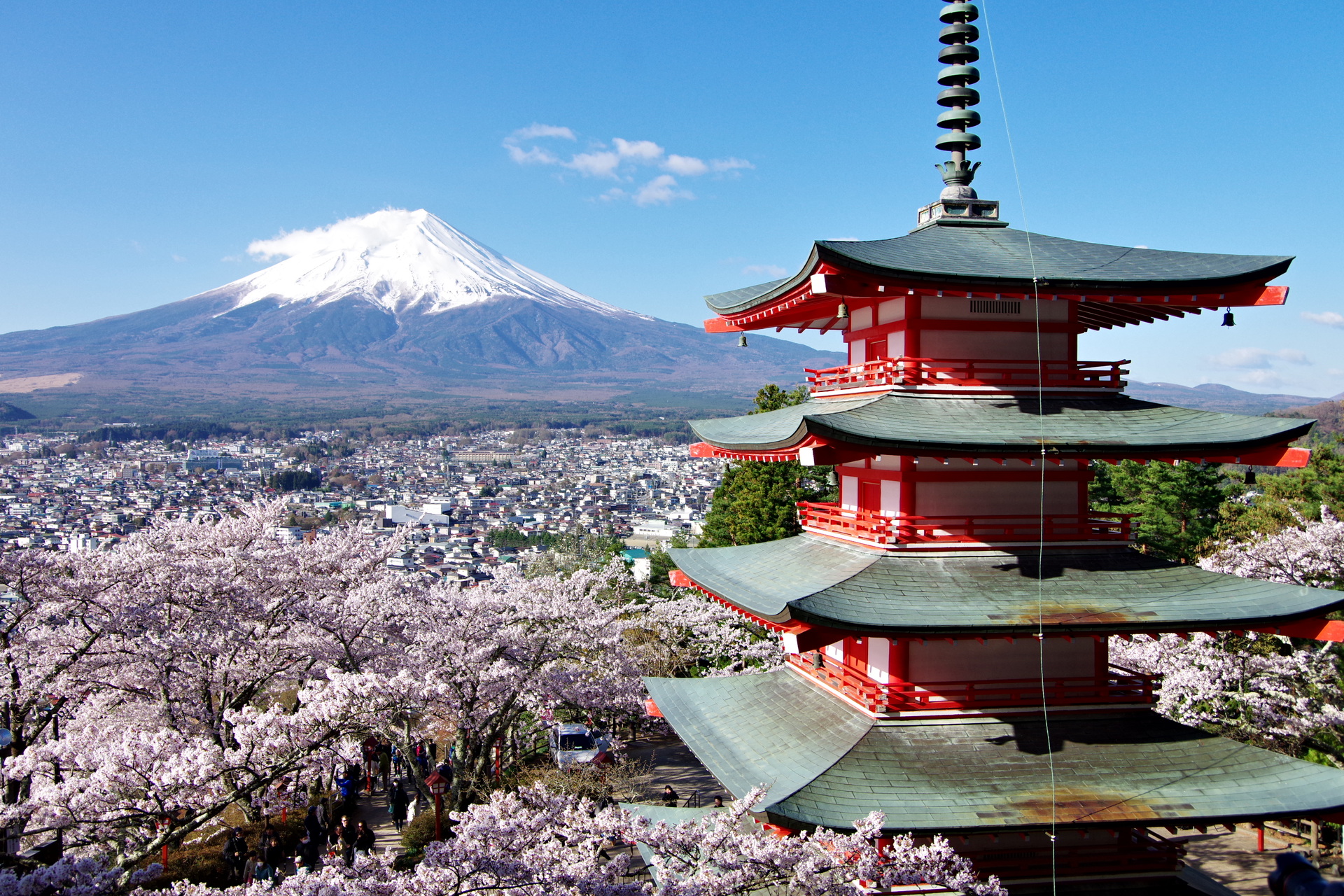 日本の風景 富士山と五重塔 壁紙19x1280 壁紙館
