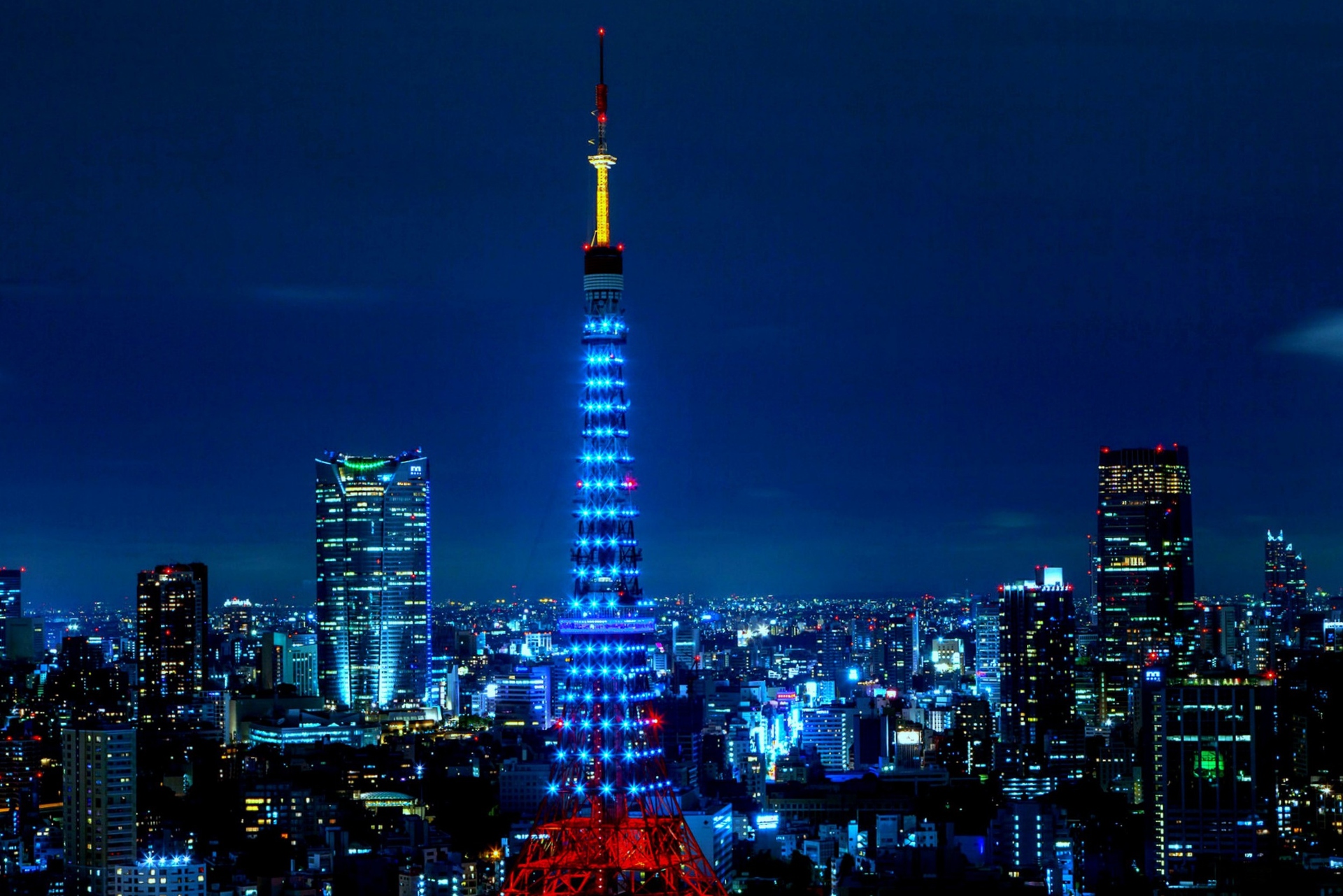 夜景 花火 イルミ 東京タワーライトアップ 壁紙19x1281 壁紙館