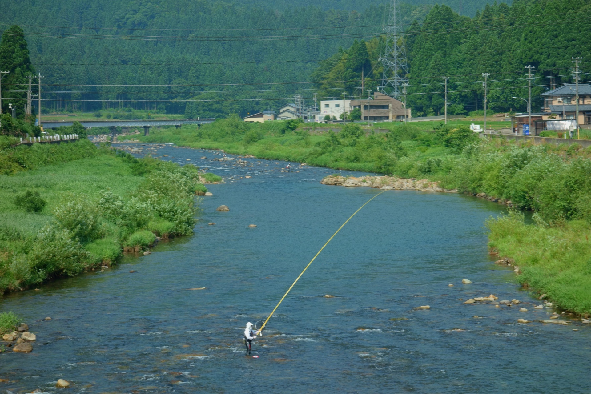 日本の風景 足羽川の鮎釣り 壁紙19x1280 壁紙館