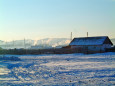 モンゴルの田舎町 冬の朝
