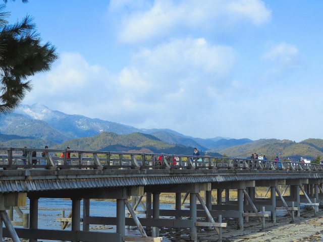 冬の嵐山渡月橋