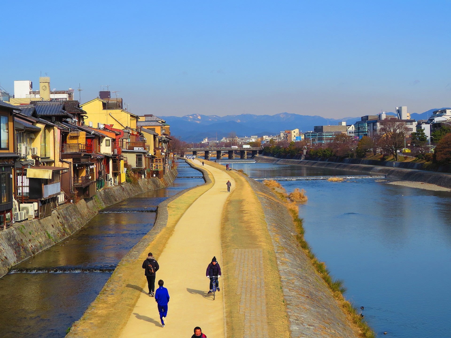 日本の風景 冬の京都鴨川 壁紙19x1440 壁紙館