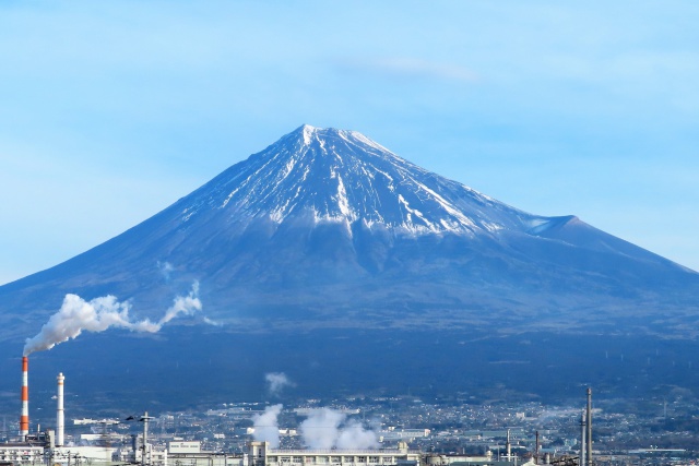 車窓から見た富士山