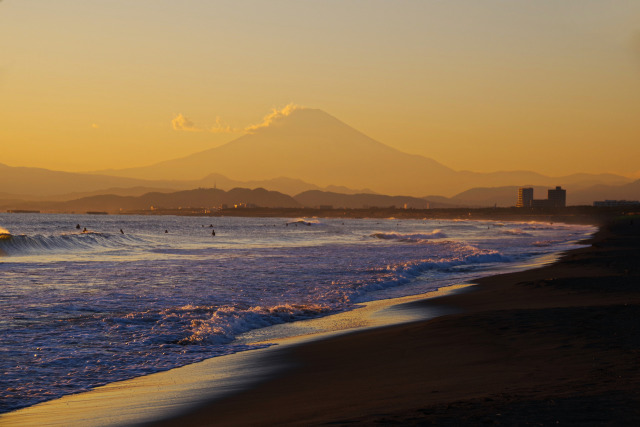 富士山が茜色に染まる時