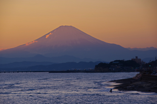 夕景富士