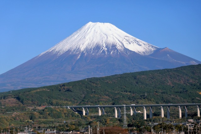 富士山と東名高速道路