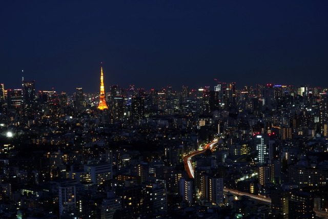 恵比寿から東京タワーを望む