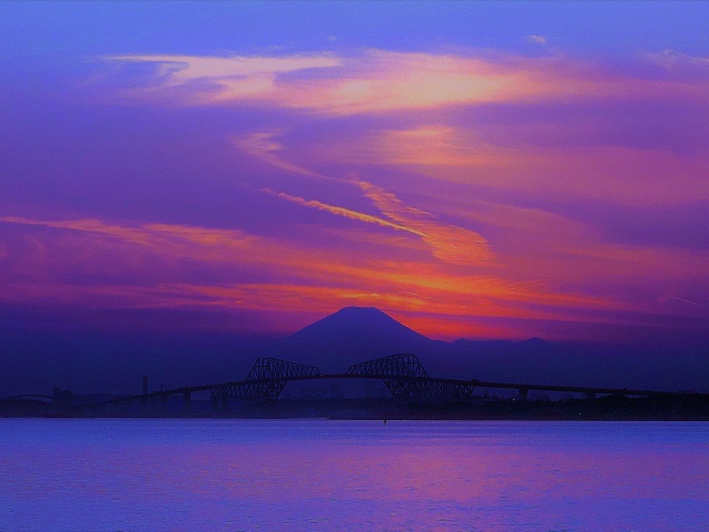 マジックアワーの富士山