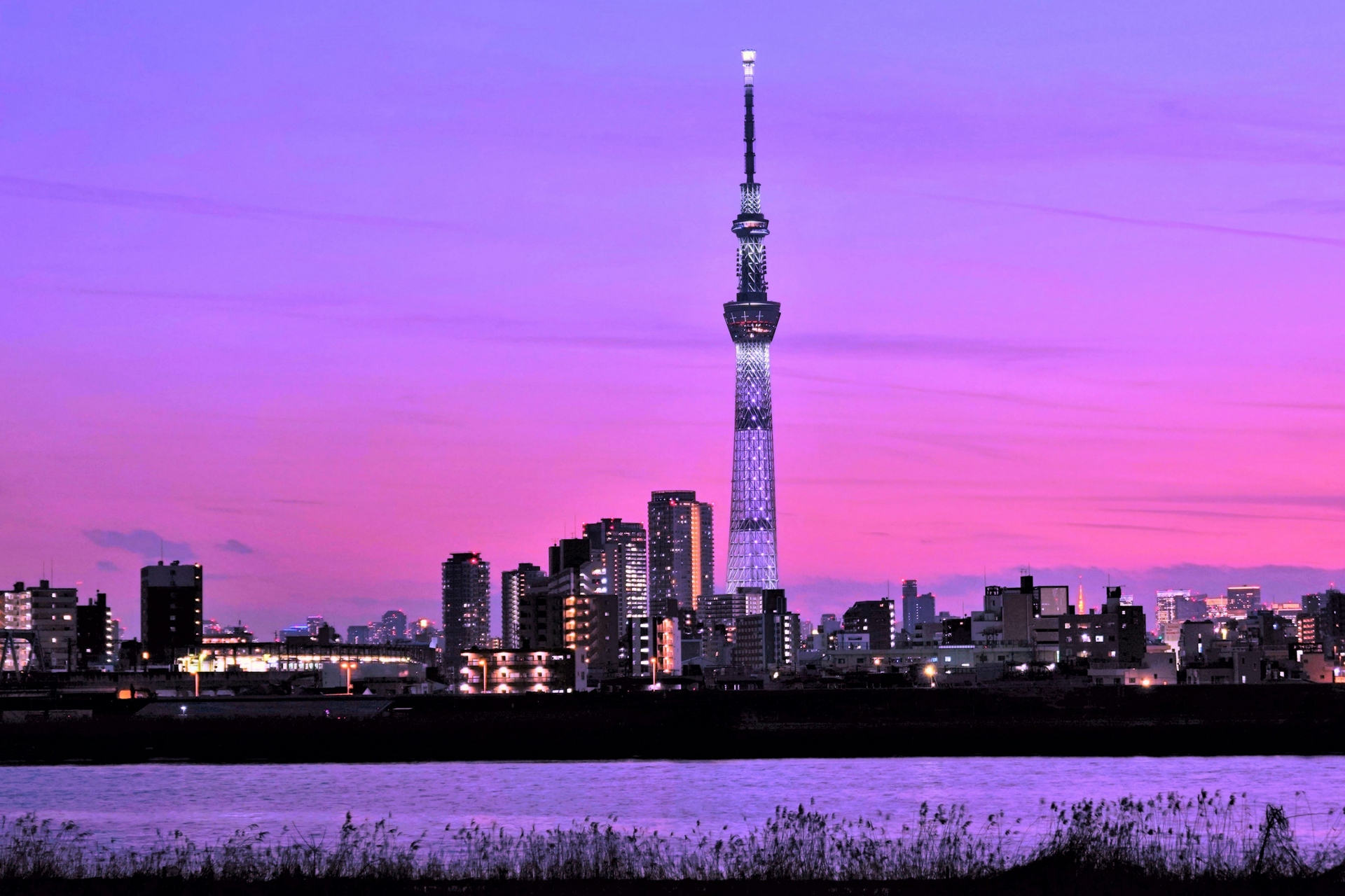 朝焼け 夕焼け スカイツリー夕景 壁紙19x1280 壁紙館