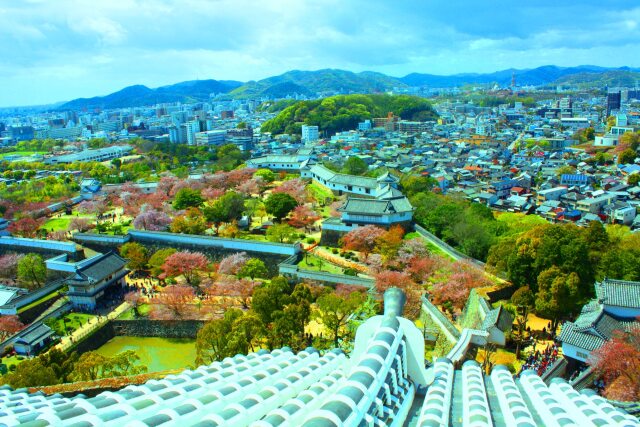 姫路城天守から姫路の町