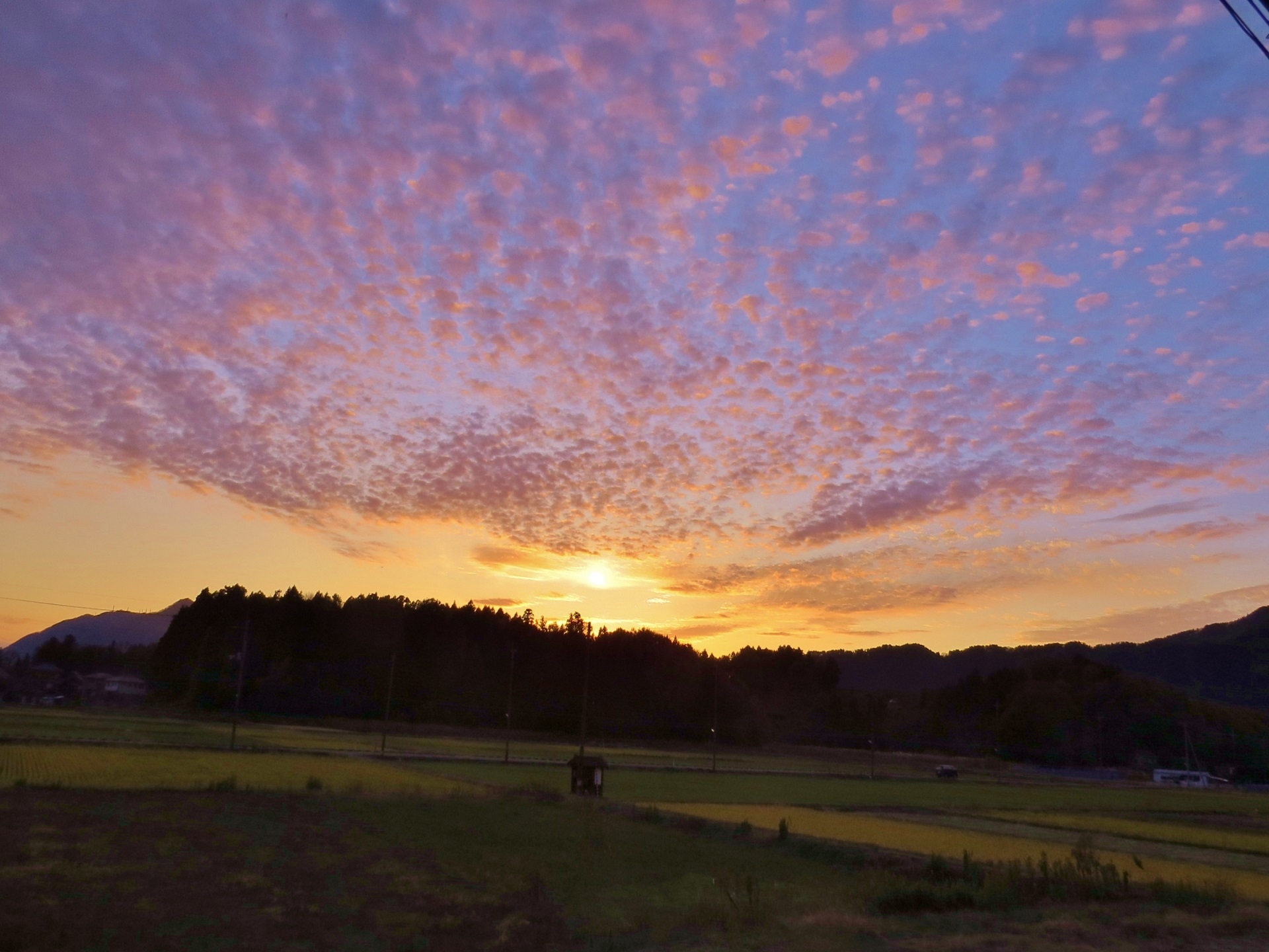 朝焼け 夕焼け ひつじ雲2 壁紙19x1440 壁紙館