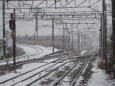 雪降る鉄道の風景