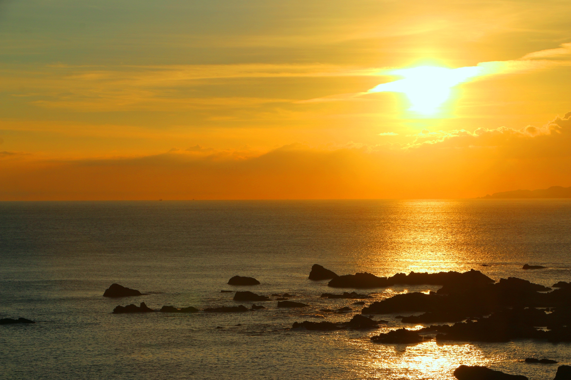 朝焼け 夕焼け 夏の海の夕暮れ 壁紙19x1280 壁紙館