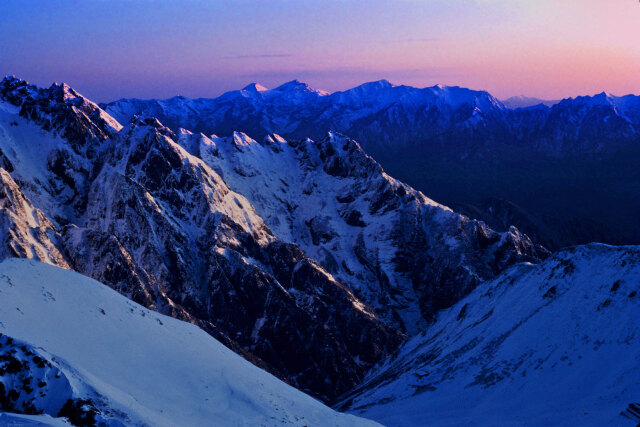 夜明の白馬連峰と八ツ峰～1984年