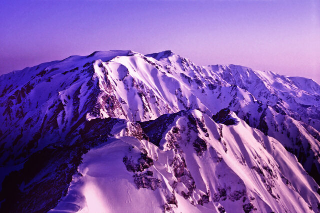 朝日に輝く白馬岳～1989年