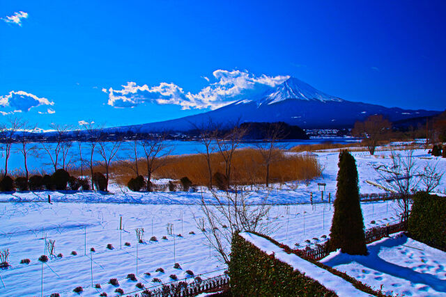 雪景色の大石公園から