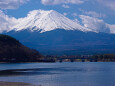 河口湖北岸から