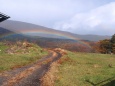 虹がかかった蔵王山麓