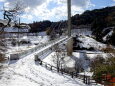 つり橋の雪景色