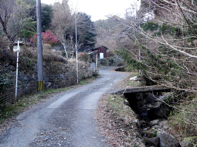 山村に続く道