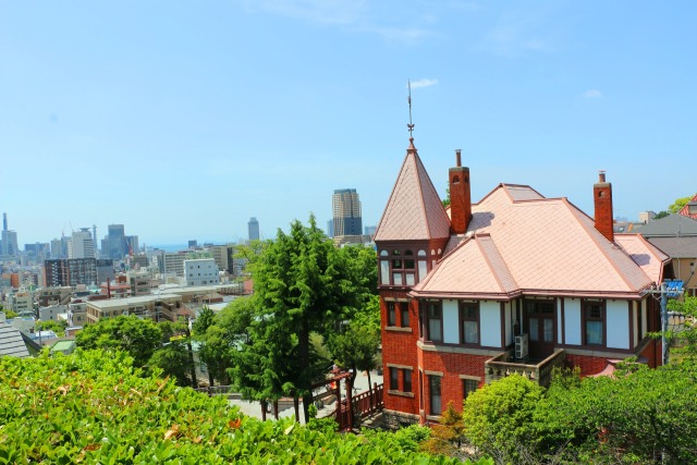 新緑の神戸風見鶏の館