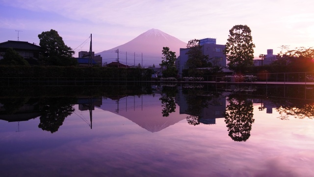 早朝の富士山世界遺産センター