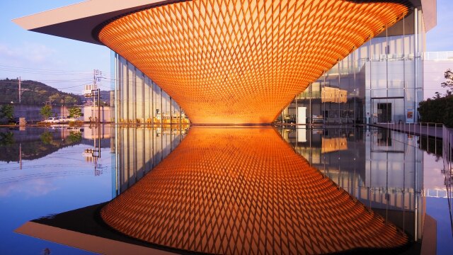 早朝の富士山世界遺産センター