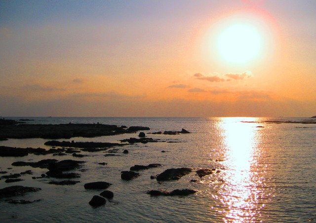 南紀白浜冬の夕暮れ