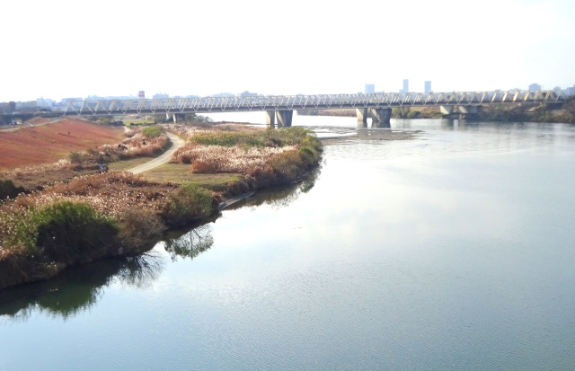 筑後川に架かる九州自動車道の橋