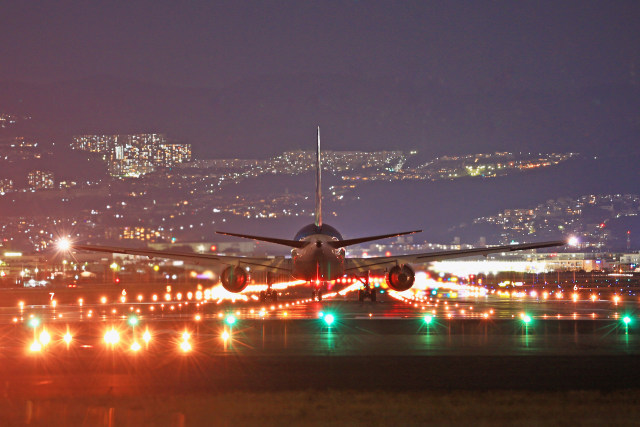 飛行機夜景