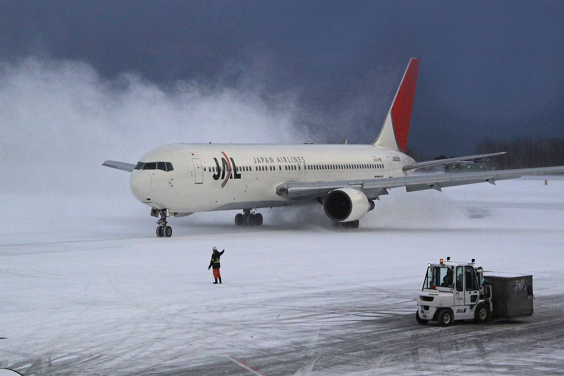 航空機 雪のjal機 壁紙19x1280 壁紙館