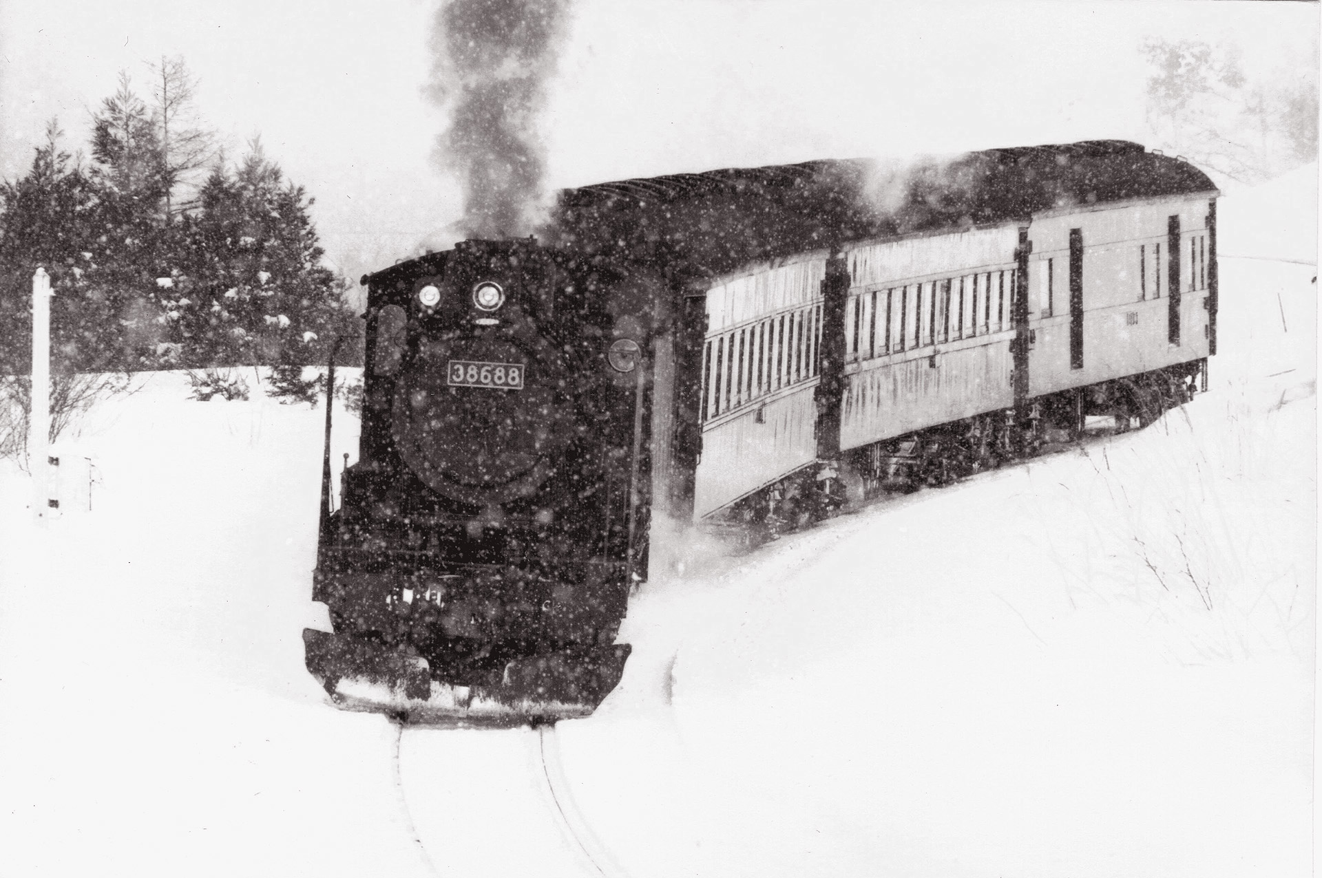 鉄道 蒸気機関車 雪の中を走る 2 セピア色の 壁紙19x1276 壁紙館