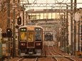 夕方の阪急電車