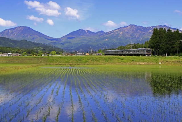 日光連山を後ろに