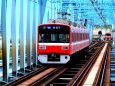 多摩川を渡る京急電車