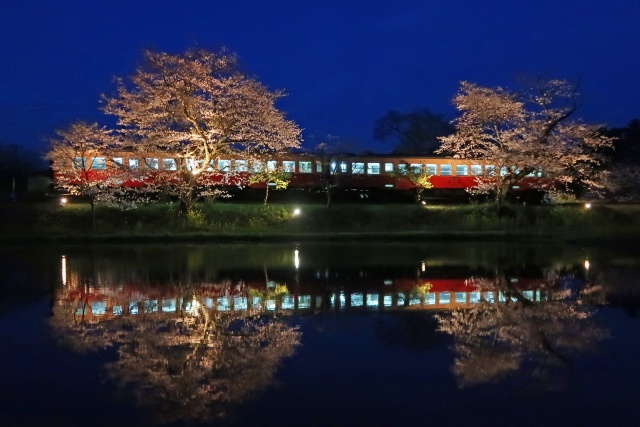 夜の飯給駅