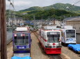 豊橋の電車庫にて